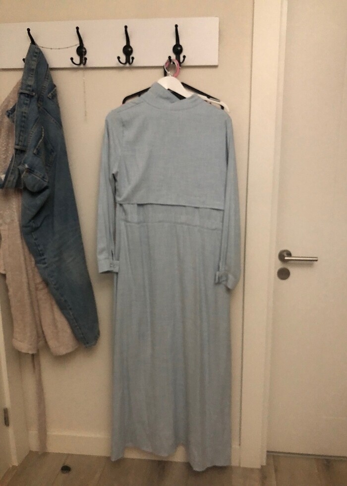 Günlük pamuklu kumaş elbise - Görsel 2