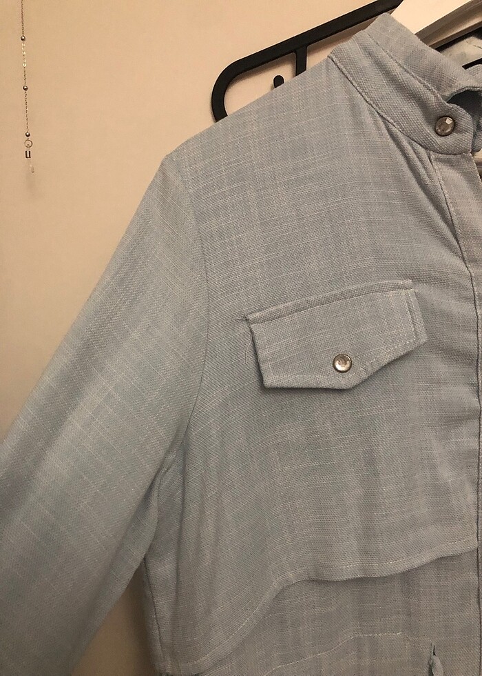 Günlük pamuklu kumaş elbise - Görsel 3