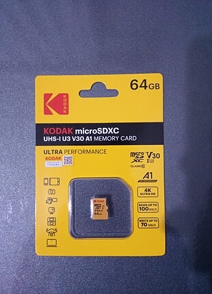 KODAK 64GB V30 U3 4K MİCRO SD KART