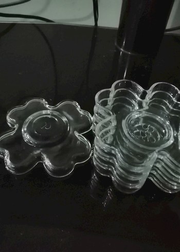 Çiçek Desenli Şeffaf Tabak Seti - Görsel 3