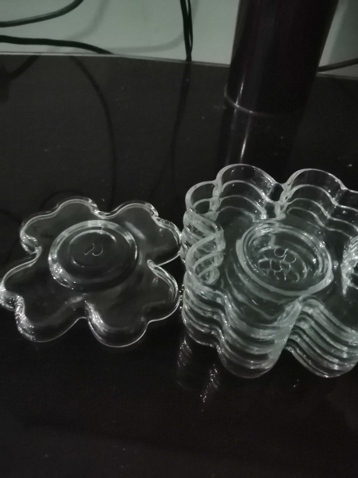 Çiçek Desenli Şeffaf Tabak Seti - Görsel 4