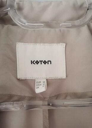 38 Beden ten rengi Renk KOTON marka krem rengi 38 beden trençkot
