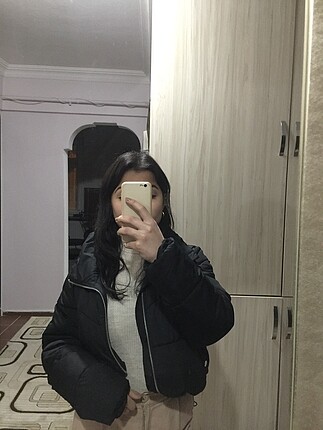 Defacto Siyah Kısa Şişme Mont