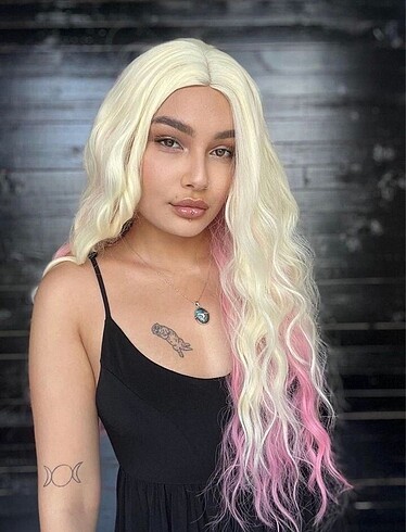 Diğer Cosplay Sarı Pembe Peruk