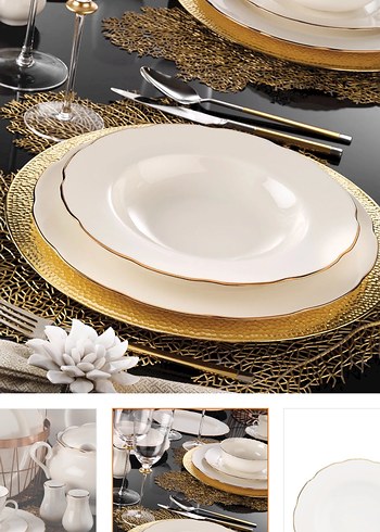 Kütahya porselen bone olympos 83 parça 12 kişilik yemek takımı - Görsel 4