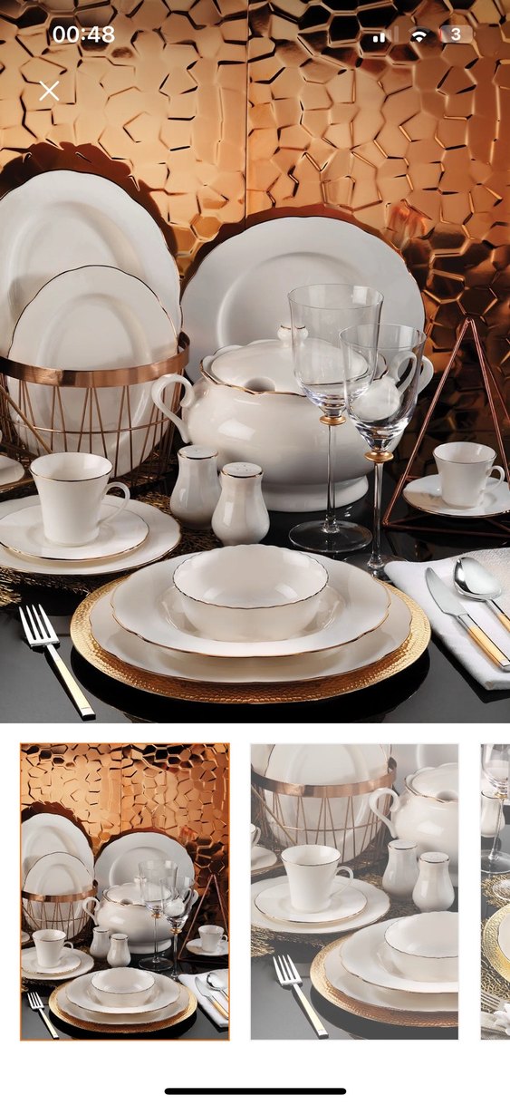 Kütahya porselen bone olympos 83 parça 12 kişilik yemek takımı - Görsel 2