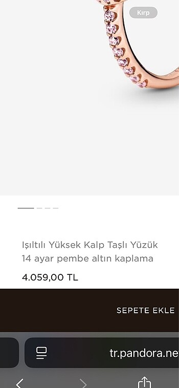 Pandora PANRODA PEMBE KALPLİ YÜZÜK