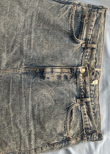 44 Beden Düğmeli Jean Midi Denim Etek