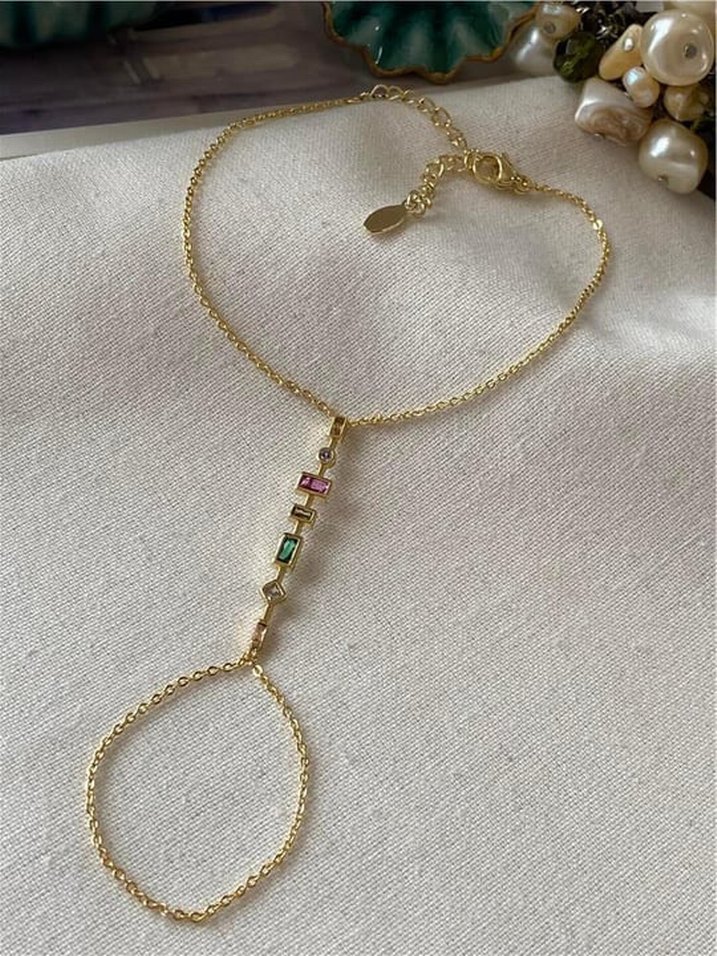 14K Çok Renkli Zincir Detaylı Şahmeran - Görsel 2