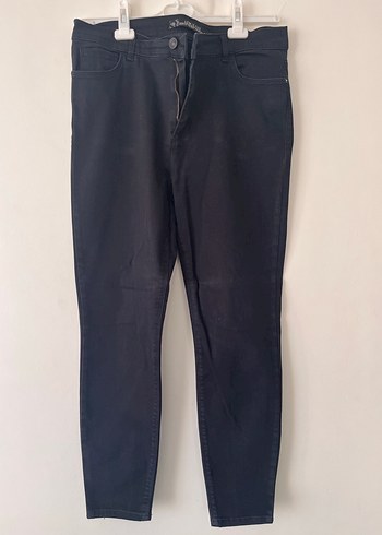 Siyah Kadın Dar Kesim Midi Kot Pantolon
