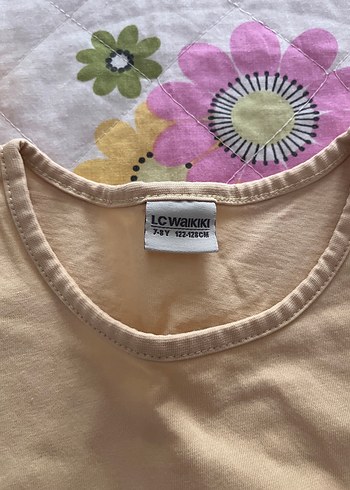 LC Waikiki Sarı Kız Çocuk Renkli Fırfırlı Tişört