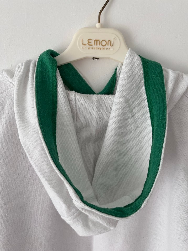 Beyaz Kapüşonlu Erkek Çocuk Sweatshirt - Görsel 4