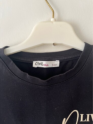 7 Yaş Beden siyah Renk Kız Çocuk Tshirt 7/8 Yaş