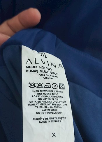 44 Beden mavi Renk Mavi V Yakalı Dökümlü Hamile Tuniği