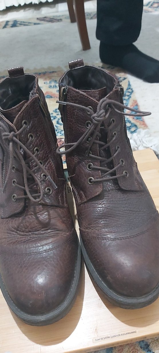 Kahverengi Deri Bağcıklı Erkek Bot - Görsel 2