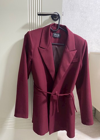 Diğer Bordo Baglamali Uzun Kollu Blazer Ceket