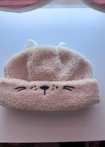 Bej Kürklü Çocuk Bere Leopar Desenli - Görsel 3