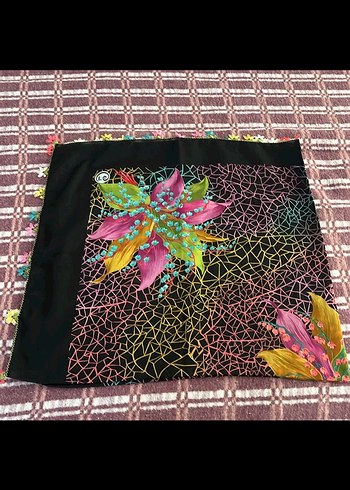 Cenk iğne oyası yazma tülbent siyah - Görsel 2