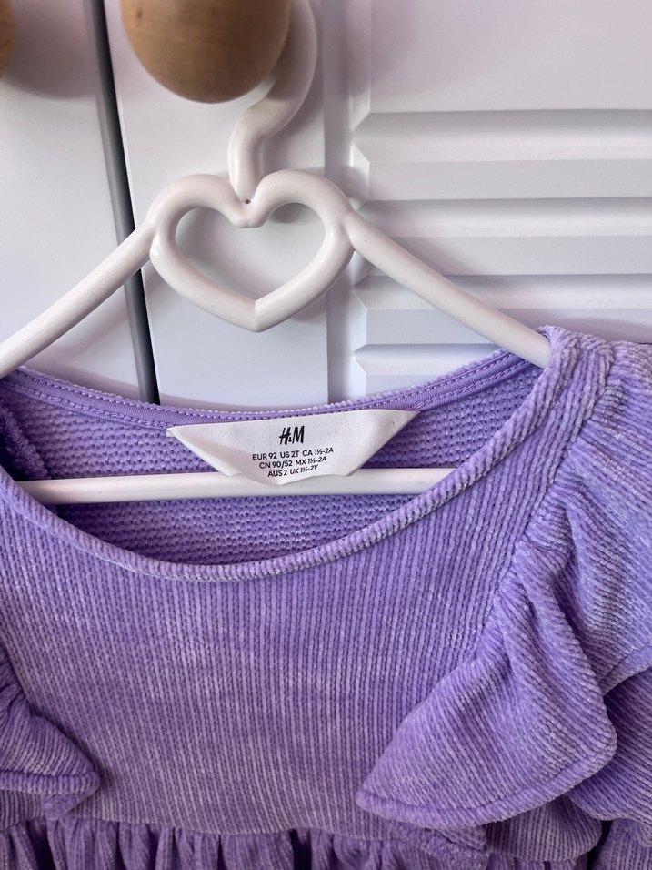 Mor Uzun Kollu Kız Çocuk Triko Elbise - Görsel 4