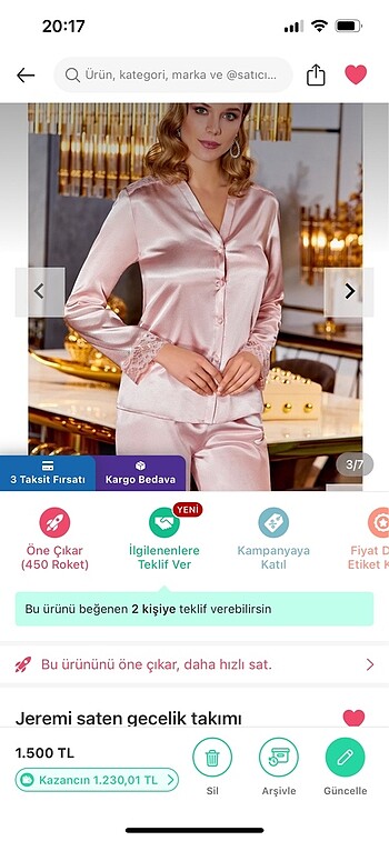 s Beden Jeremi saten gecelik