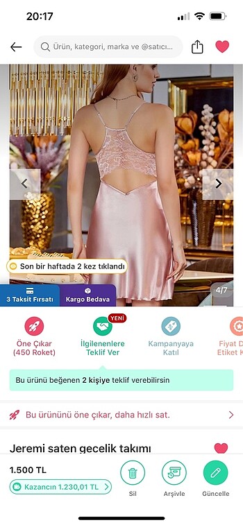 s Beden ten rengi Renk Jeremi saten gecelik