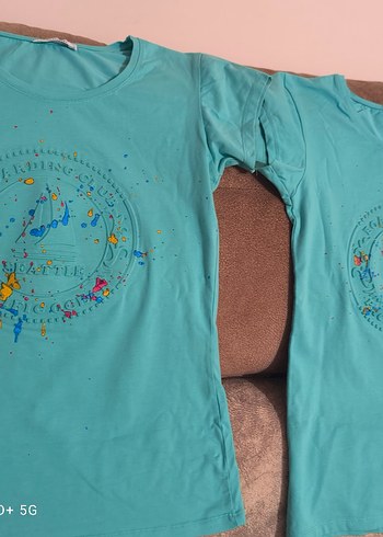 Turkuaz Baskılı Kısa Kollu tşört - Görsel 4