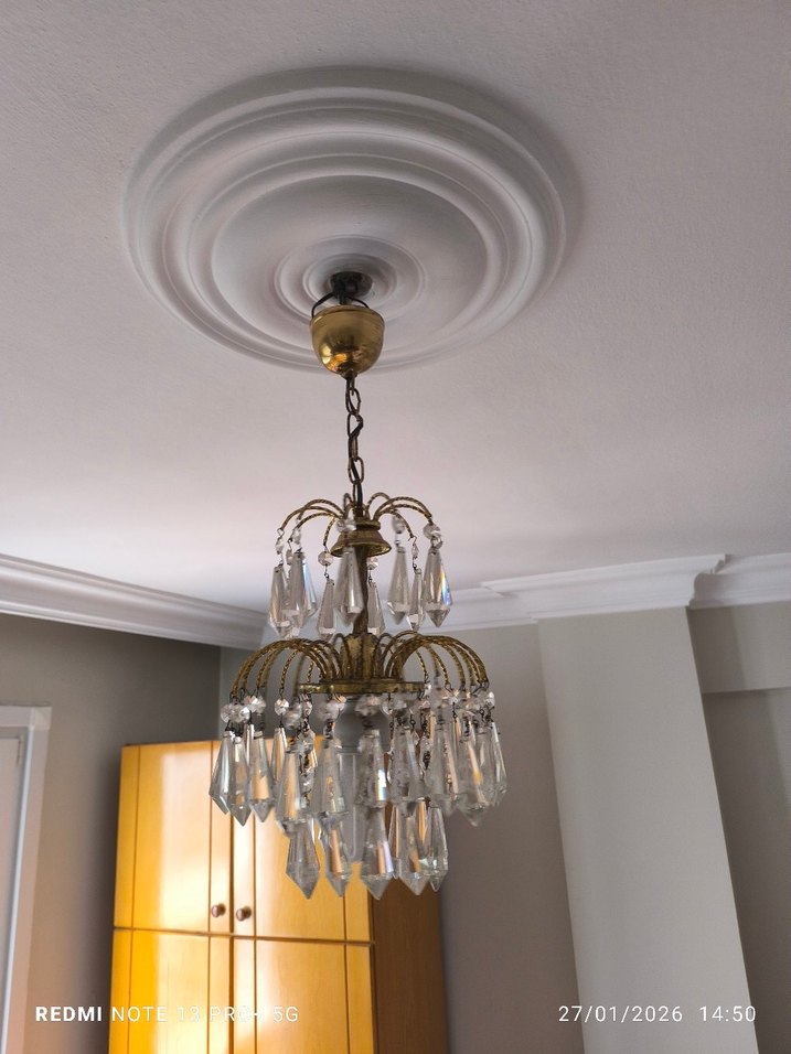 Altın Renkli Kristal Sarkıt Avize - Görsel 2