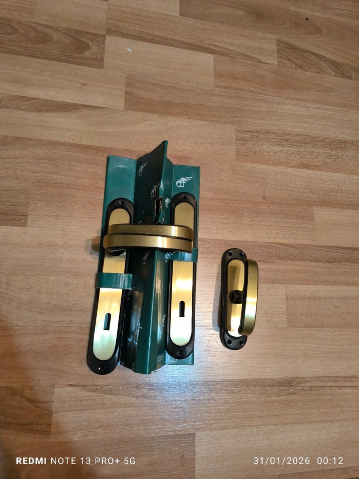 Parlak Altın Kapı Kilidi Seti - Görsel 2