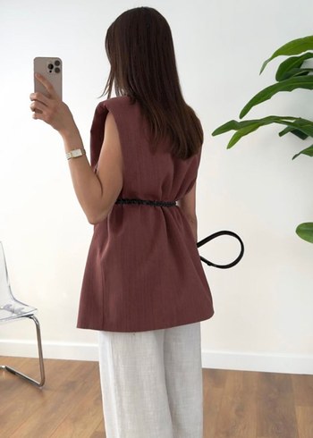 Kahverengi Ceket Yelek - Görsel 2