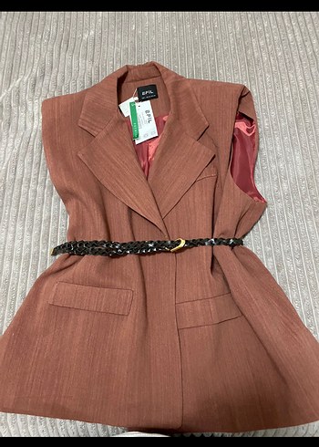 Kahverengi Ceket Yelek - Görsel 3