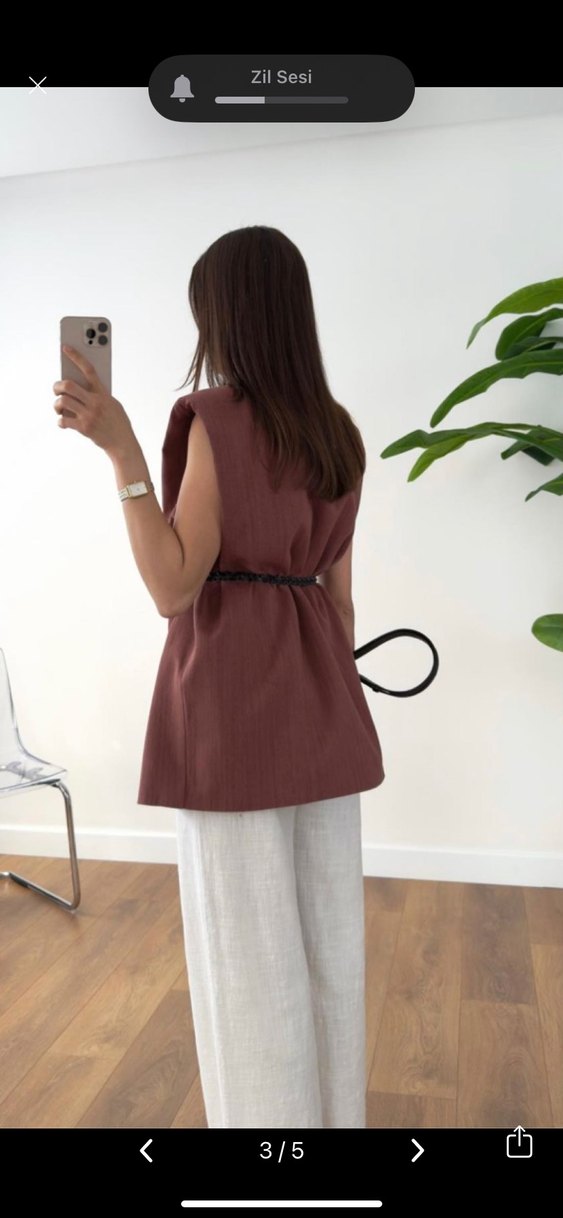 Kahverengi Ceket Yelek - Görsel 2