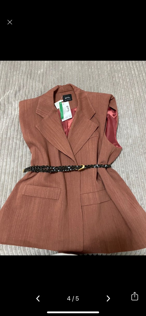 Kahverengi Ceket Yelek - Görsel 3