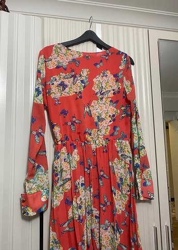 Renkli Çiçekli Uzun Kol Bohem Elbise - Görsel 3