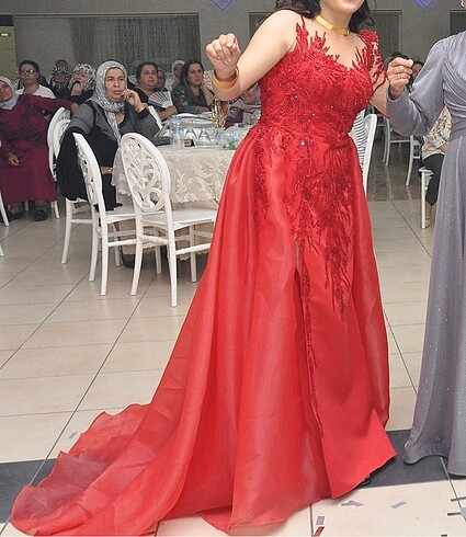 Kırmızı Kınalık Abiye - Görsel 6