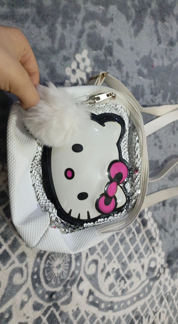 Beyaz Hello Kitty Desenli Bebek Çantası - Görsel 3