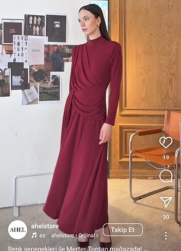 38 Beden bordo Renk Ahel bordo elbise