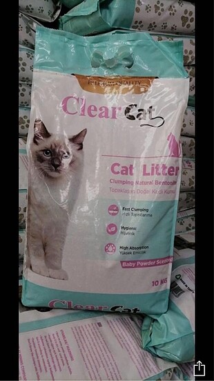 Clear Cat Bebek pudrası kokulu kedi kumu