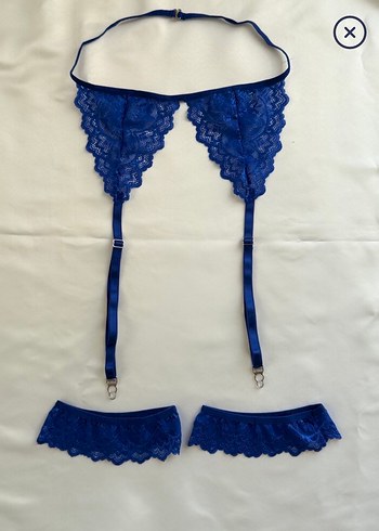 Lacivert Dantel Glamour Gotik Sütyen Takımı - Görsel 6