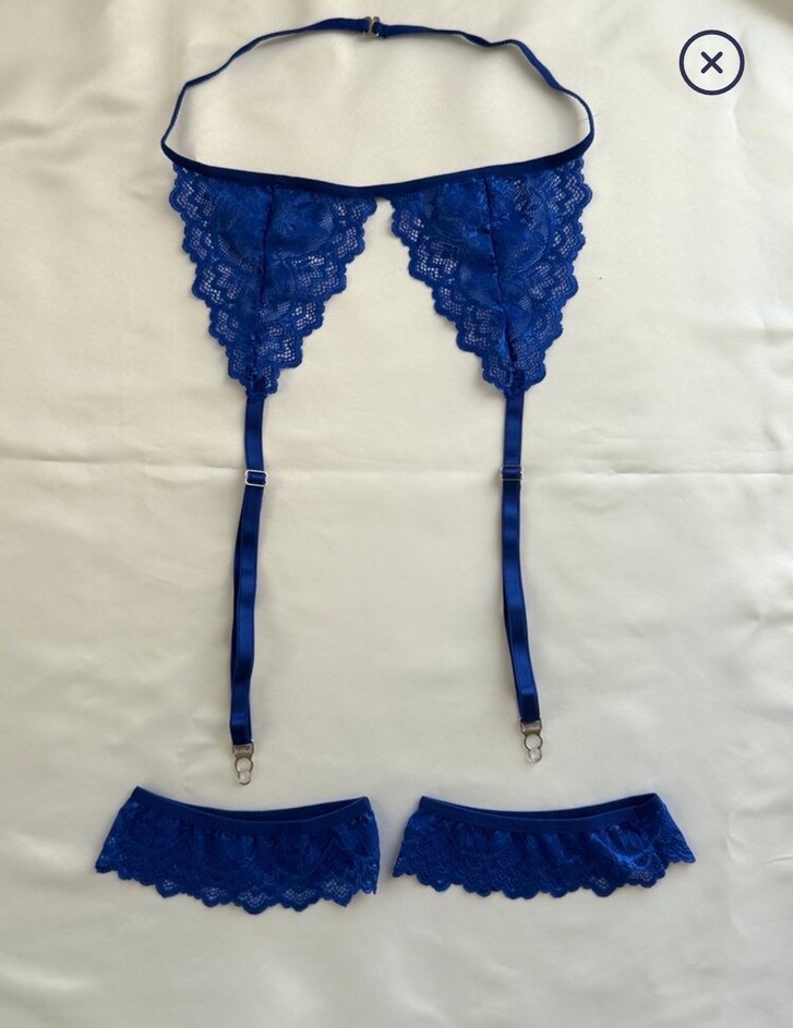 Lacivert Dantel Glamour Gotik Sütyen Takımı - Görsel 5