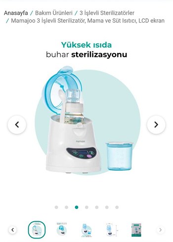 Diğer Mamajoo 3 İşlevli Sterilizatör ve Süt Isıtıcı