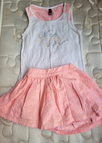 Kız Çocuk Dantelli Pembe takim
