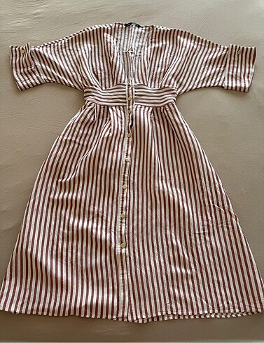 ZARA keten elbise - Görsel 7