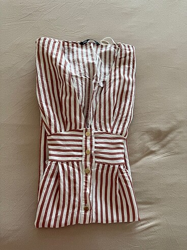 ZARA keten elbise - Görsel 14