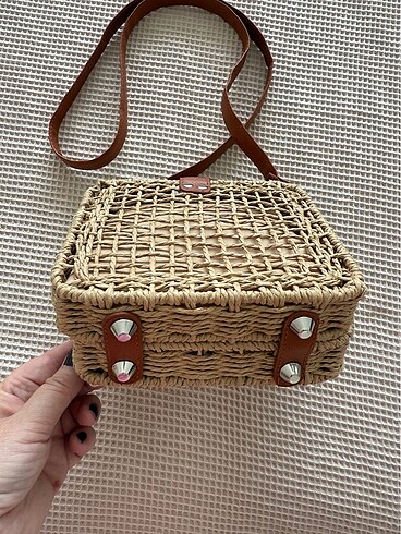 Hasır çapraz askılı çanta - Görsel 10