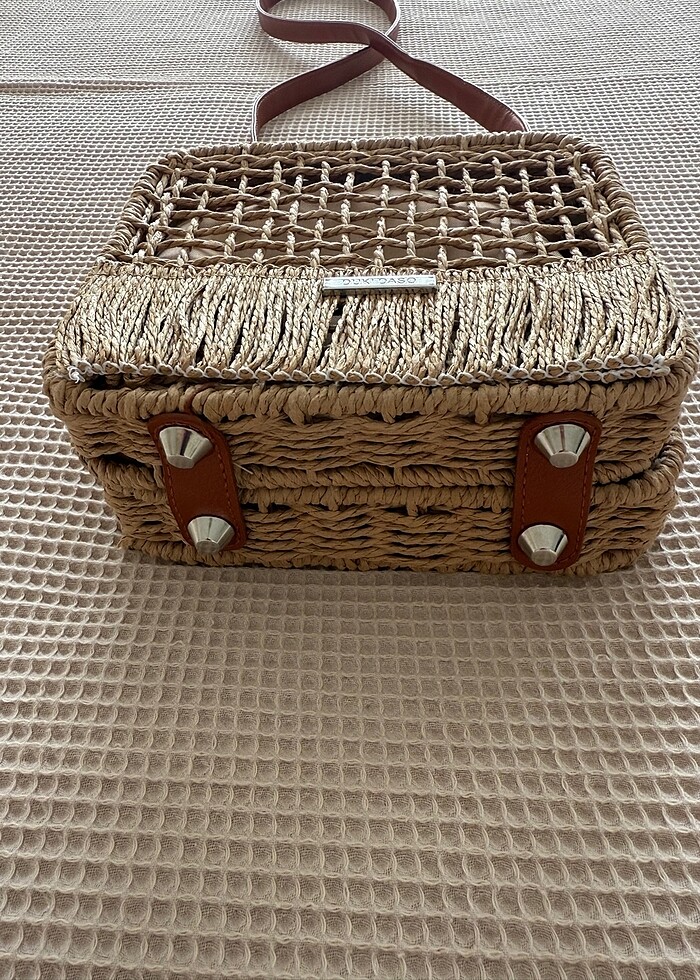 Hasır çapraz askılı çanta - Görsel 4
