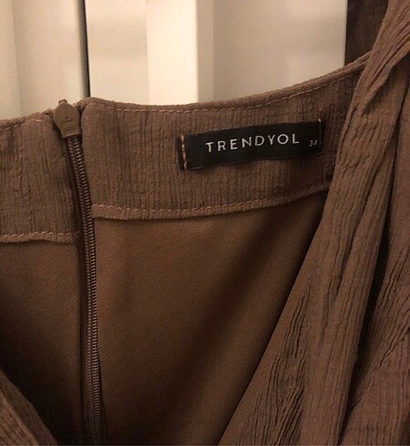 34 Beden kahverengi Renk Kahverengi trendyolmilla elbise