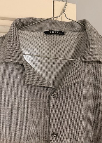 Gri Kısa Kollu Keten Erkek Gömlek - Görsel 3