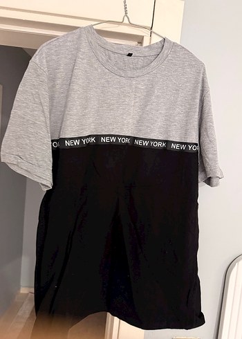 Gri-siyah baskılı pamuklu erkek tişört - Görsel 2