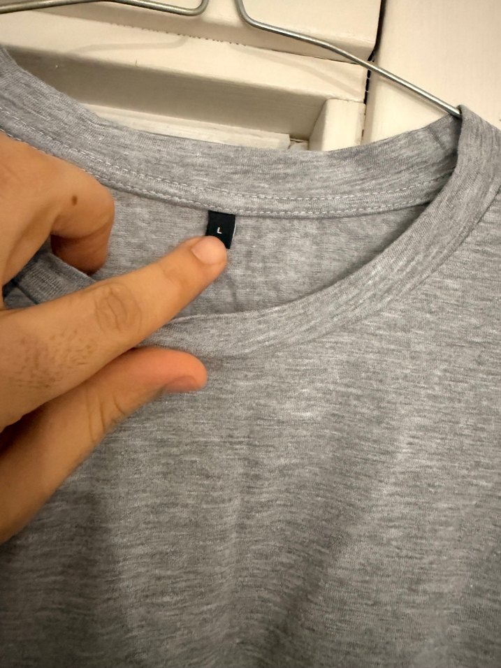 Gri-siyah baskılı pamuklu erkek tişört - Görsel 3