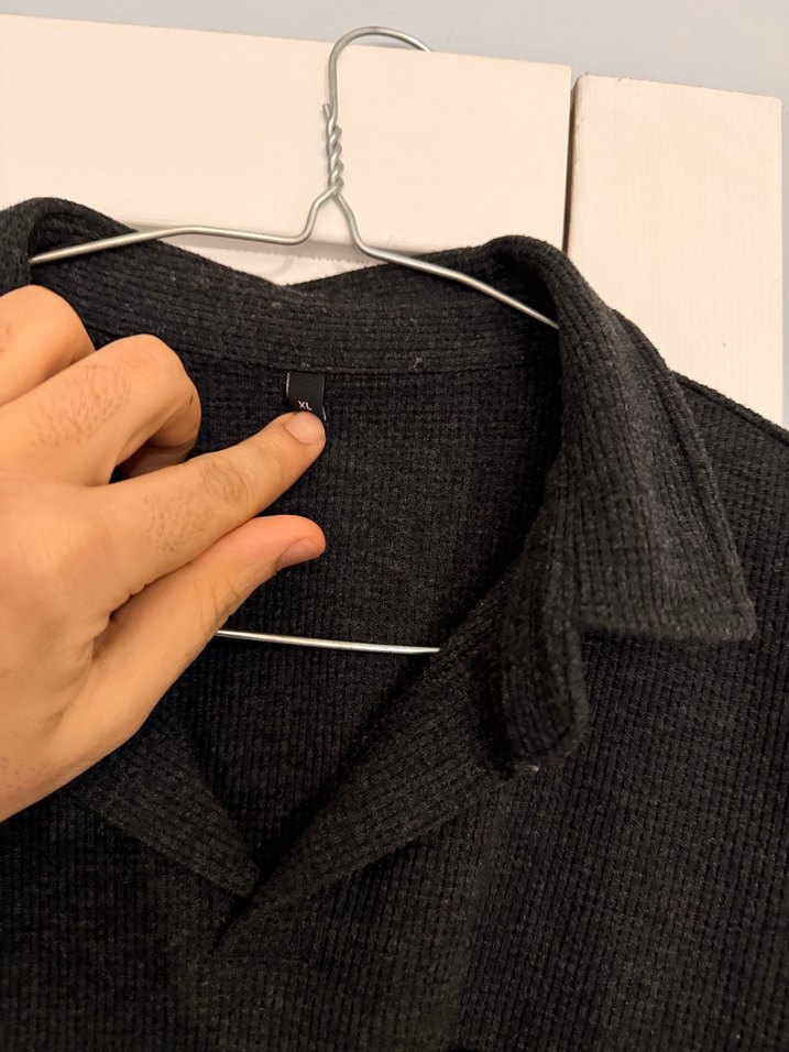 Gri Keten Erkek Polo Tişört - Görsel 3